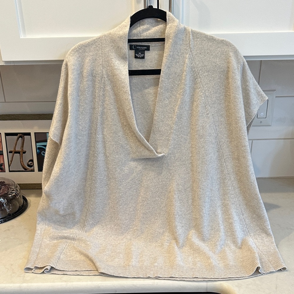 Bloomingdale's Cream Cashmere Poncho